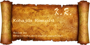 Kohajda Romuald névjegykártya